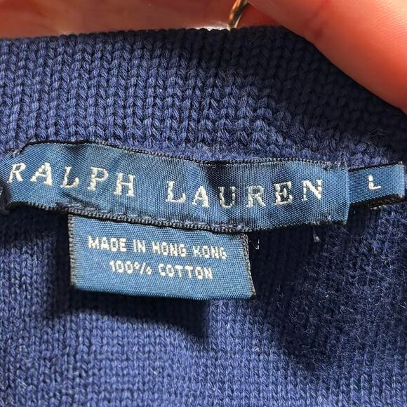 Vintage Ralph Lauren Cable Knit Tube Top - Navy, Size Large - Picture 5 of 5